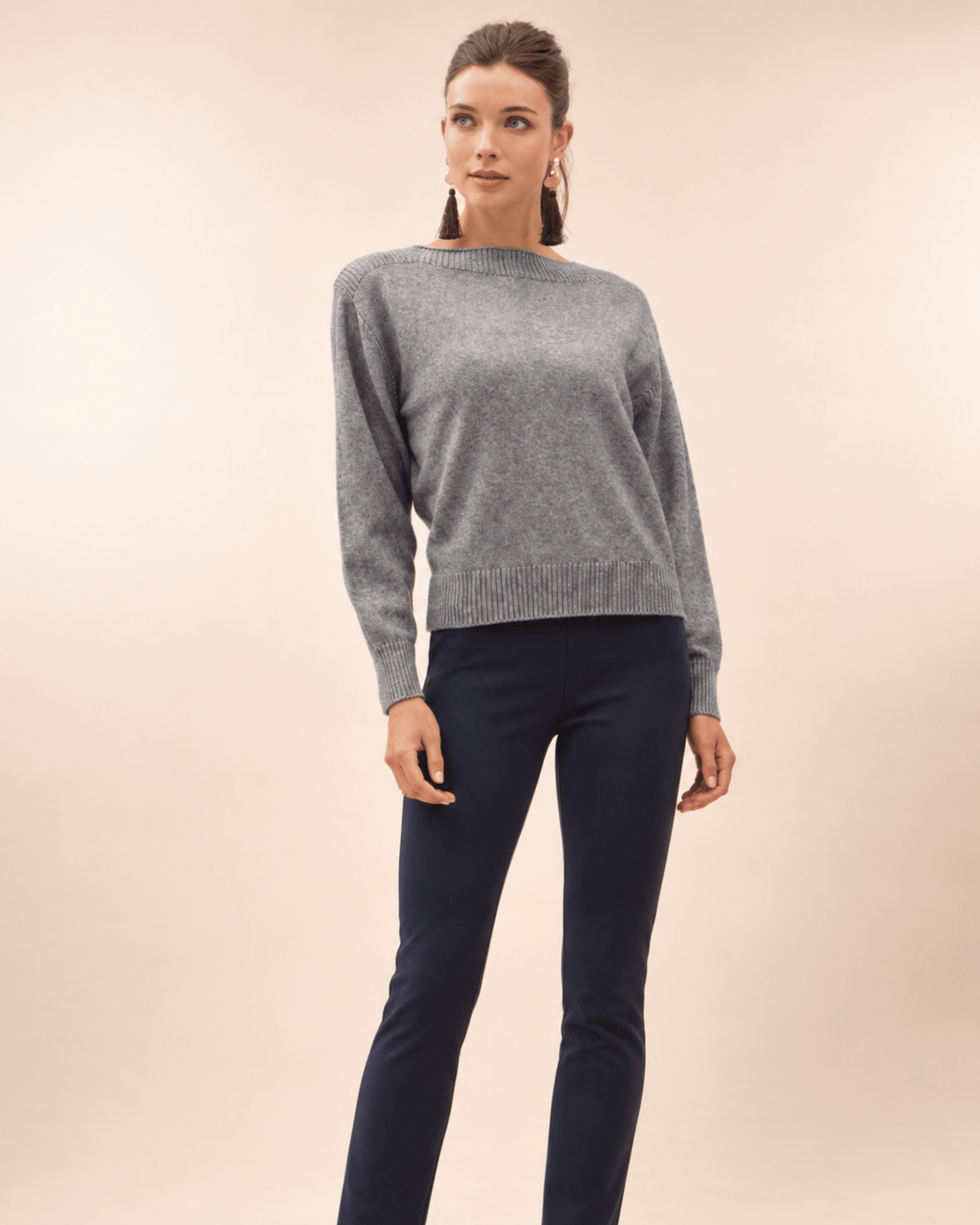 The Boatneck Sweater – Heather Grey