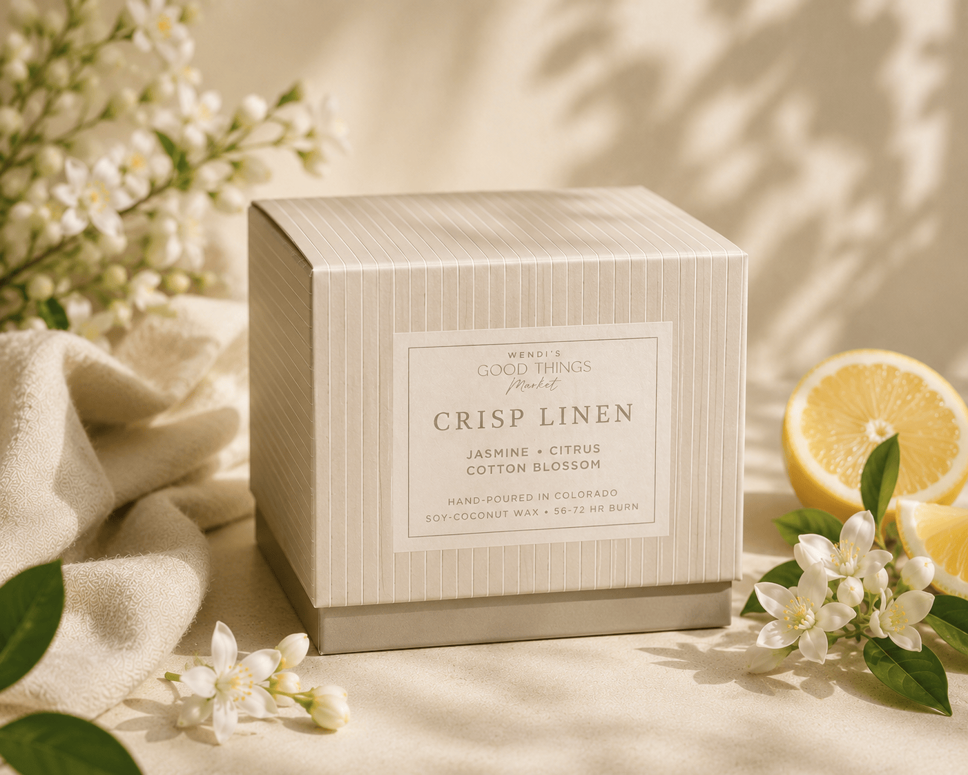 Wendi's Market Crisp Linen Candle