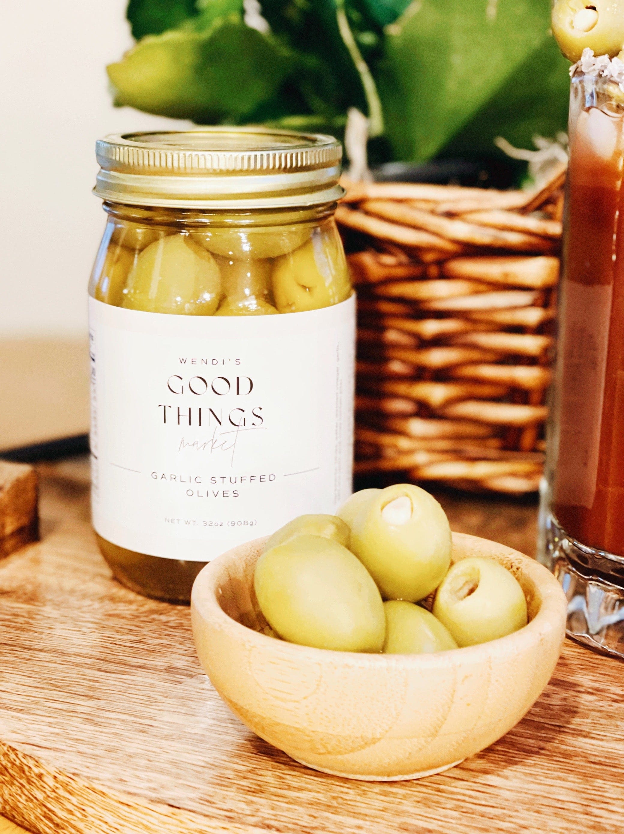 garlic stuffed olives, made in Colorado, Wendi's Good Things Market
