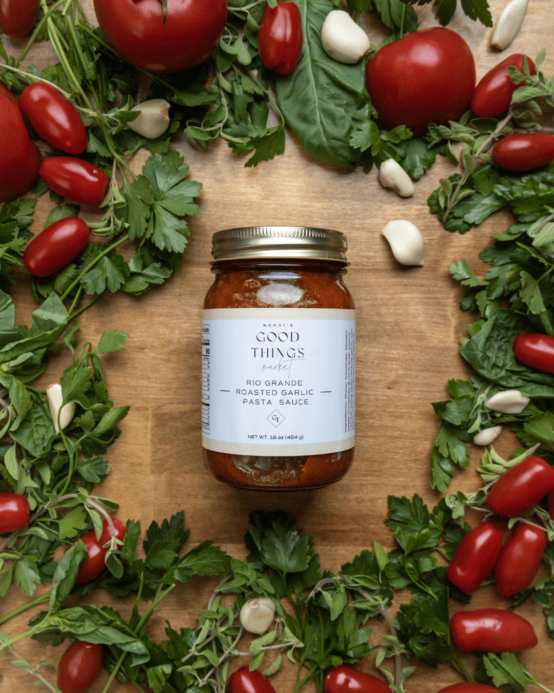 roasted garlic pasta sauce, made in Colorado, wendi's good things market