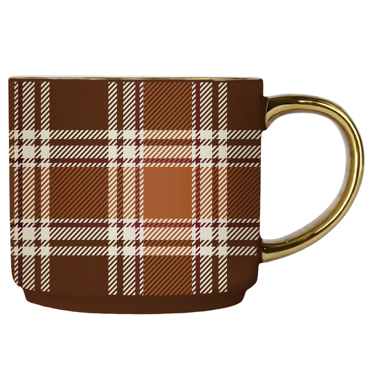 Brown Plaid Coffee Mug - Fall Decor & Gifts