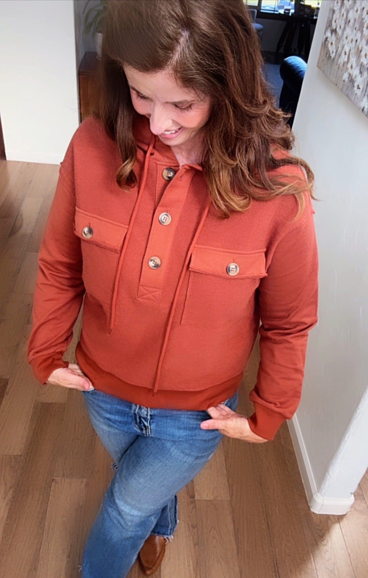Copper Button-up Hoodie