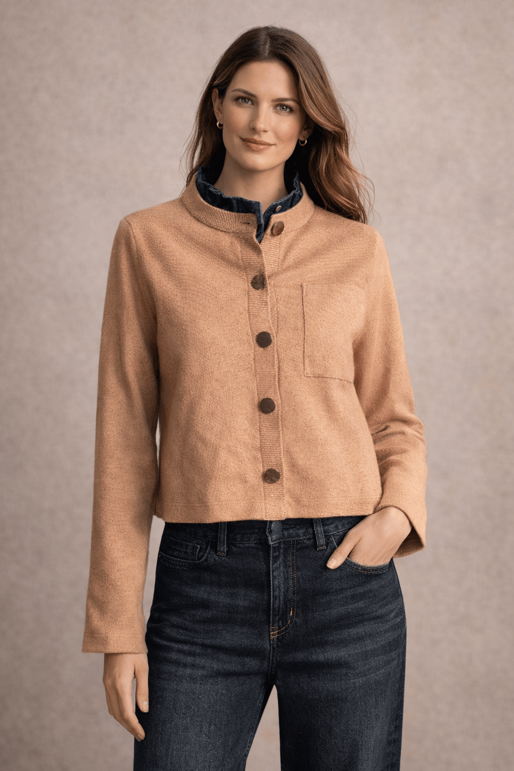 Manor Cardigan in Chestnut - The Atelier Collection