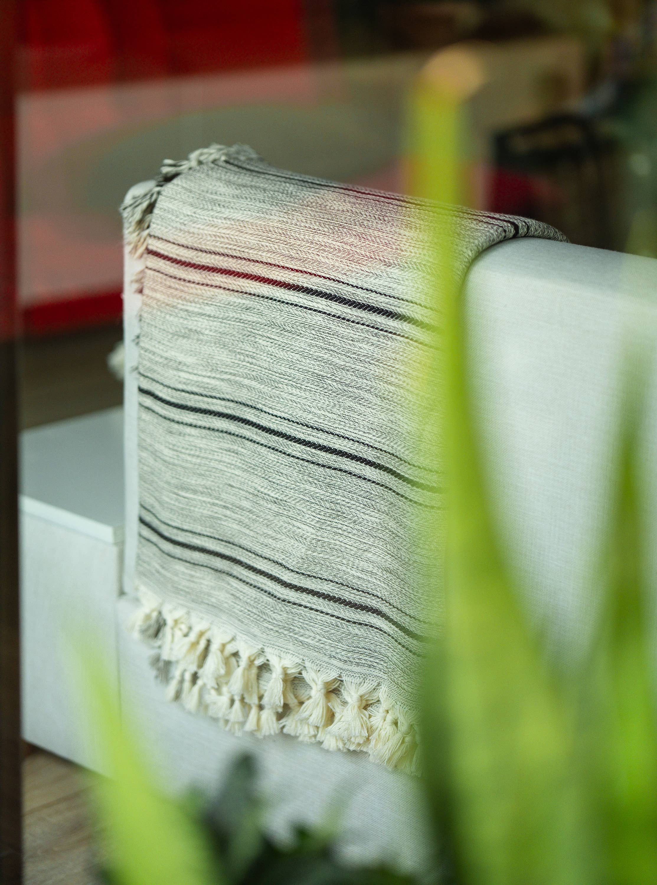 Minimalist 100% Cotton Throw Blankets & Bedspreads: Cream / Throw Size: 51x79 inch
