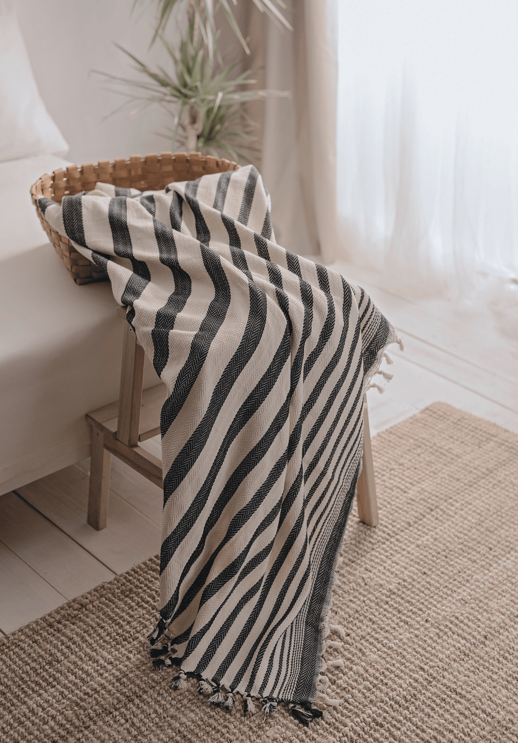 Minimalist 100% Cotton Throw Blankets & Bedspreads: Mustard / Throw Size: 51x79 inch