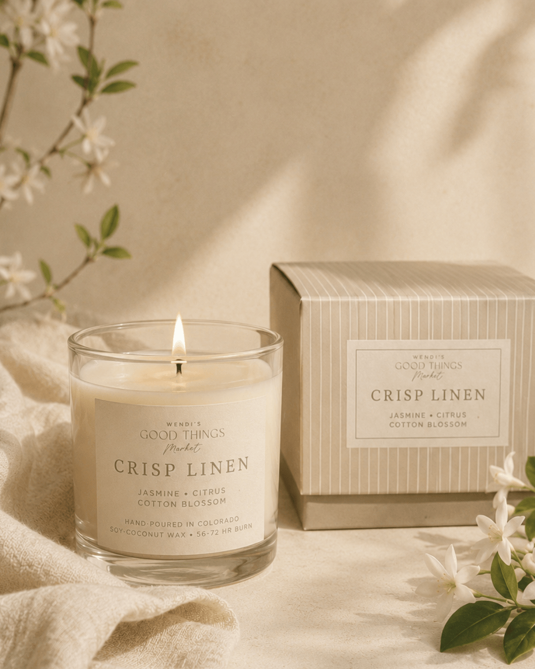 Wendi's Market Crisp Linen Candle