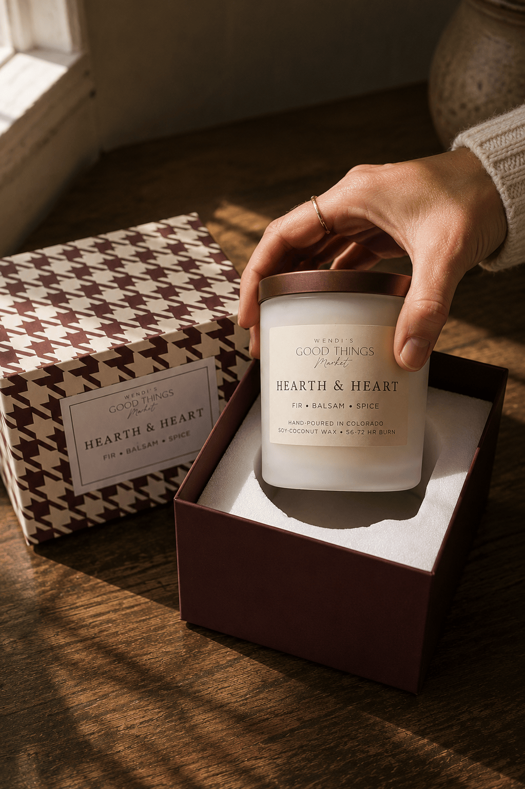 Wendi's Market Hearth and Heart Candle