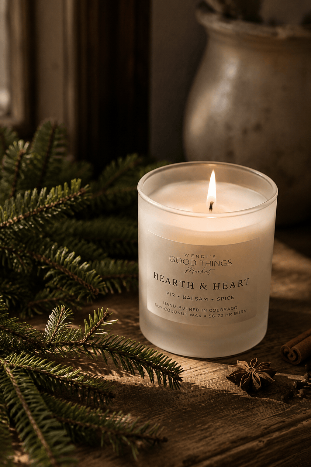Wendi's Market Hearth and Heart Candle