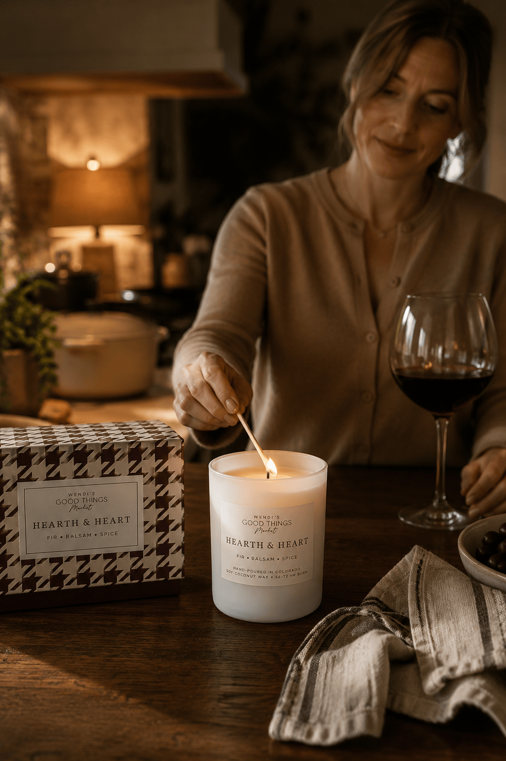 Wendi's Market Hearth and Heart Candle